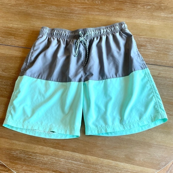 George Men's Mint Green / Blue and Gray Swim Trunks With Back Pocket Size XL - Picture 1 of 12